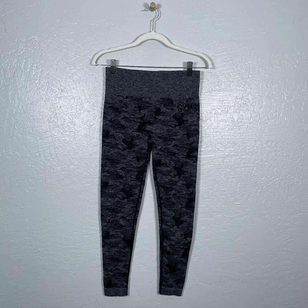 Gymshark Women M Gray Black Camo Adapt Seamless Leggings High Waisted Athleisure